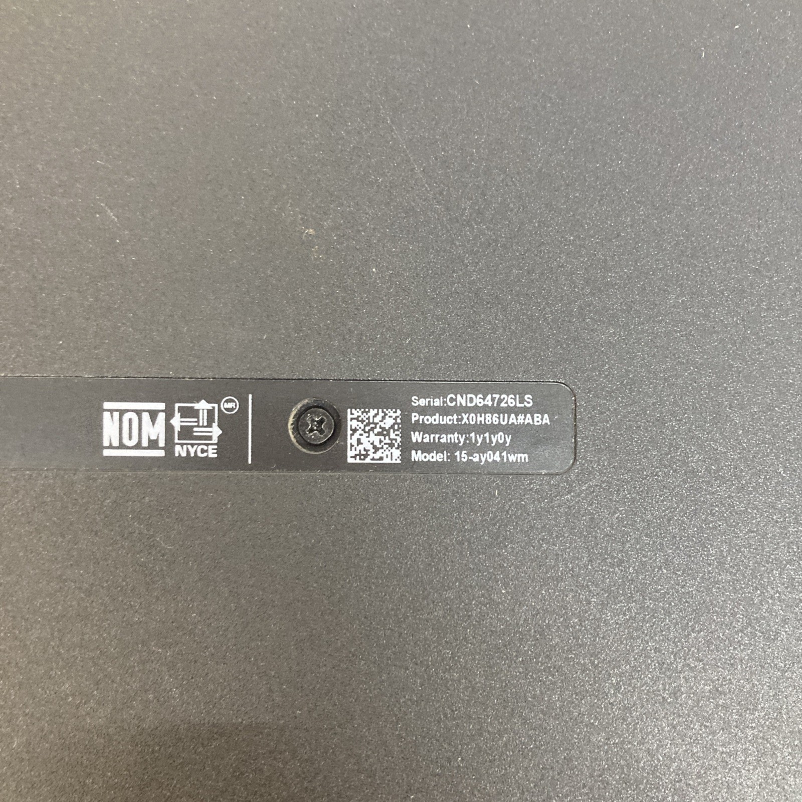 HP Notebook 15 Intel Core i3-6100U 2.3GHz no RAM/ HDD boot to BIOS