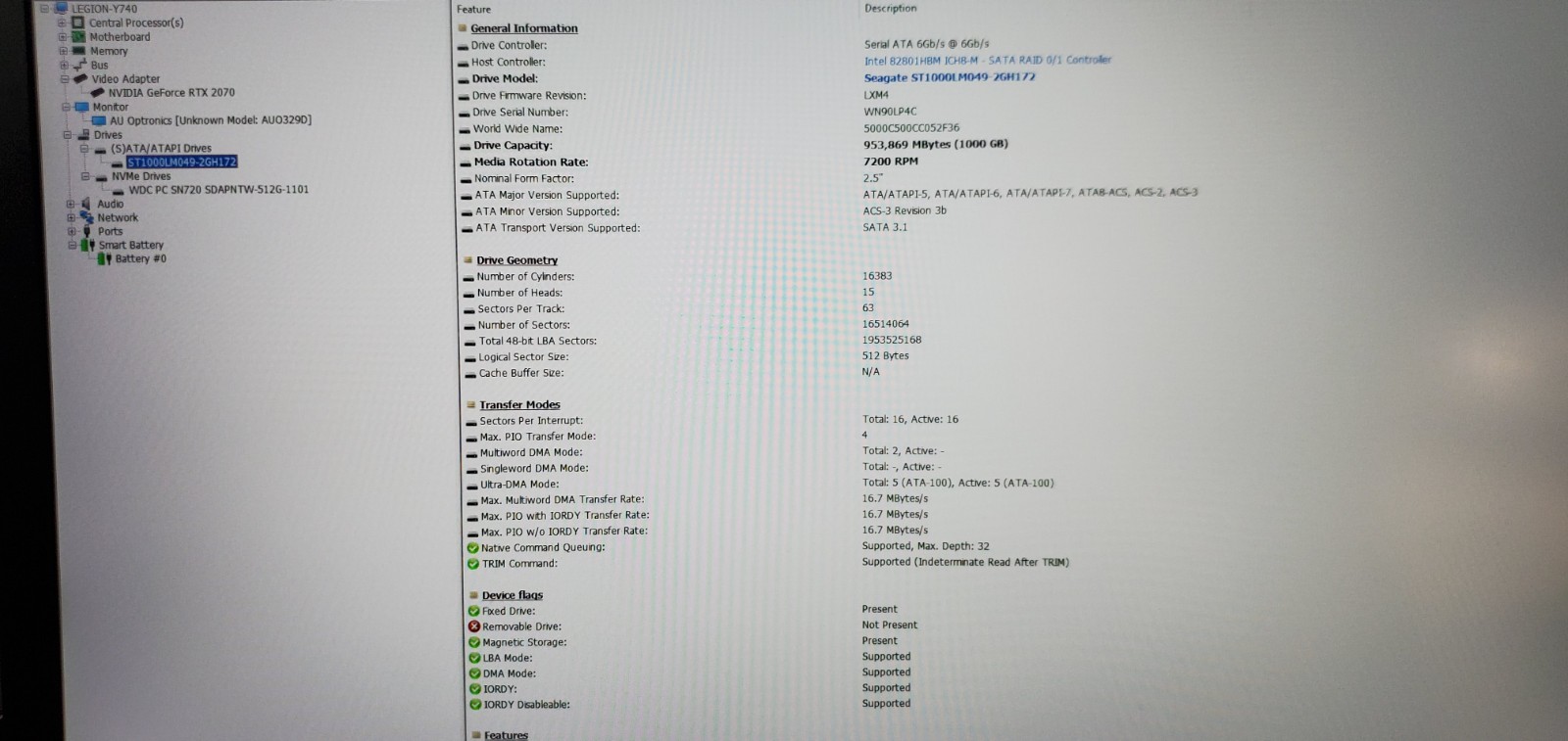 Lenovo Legion Y740-17IRHg 81UJ Laptop i7-9th Gen 32GB RAM 512GB SSD RTX 2070