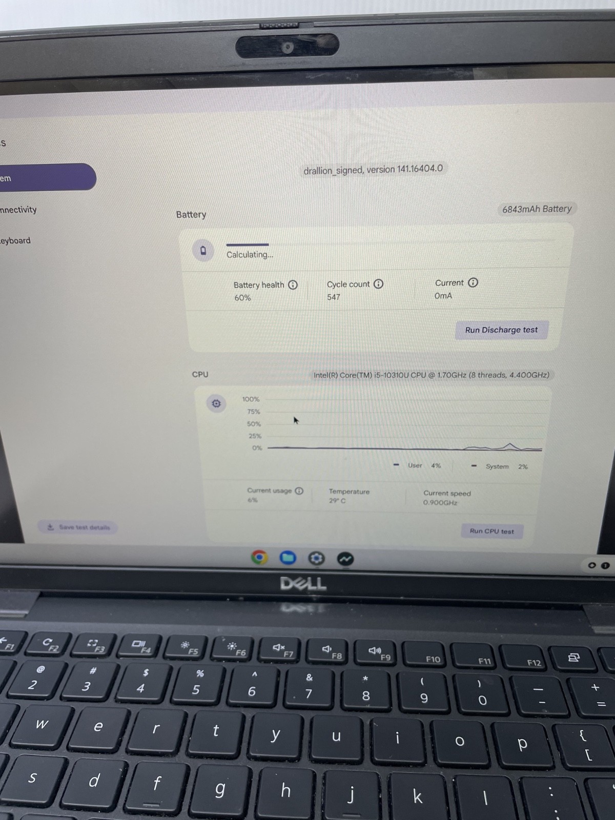 Dell latitude 7410 Chrome i5-10310U 8GB 128GB ChromeBook 60% Batt Health 6GLSL63