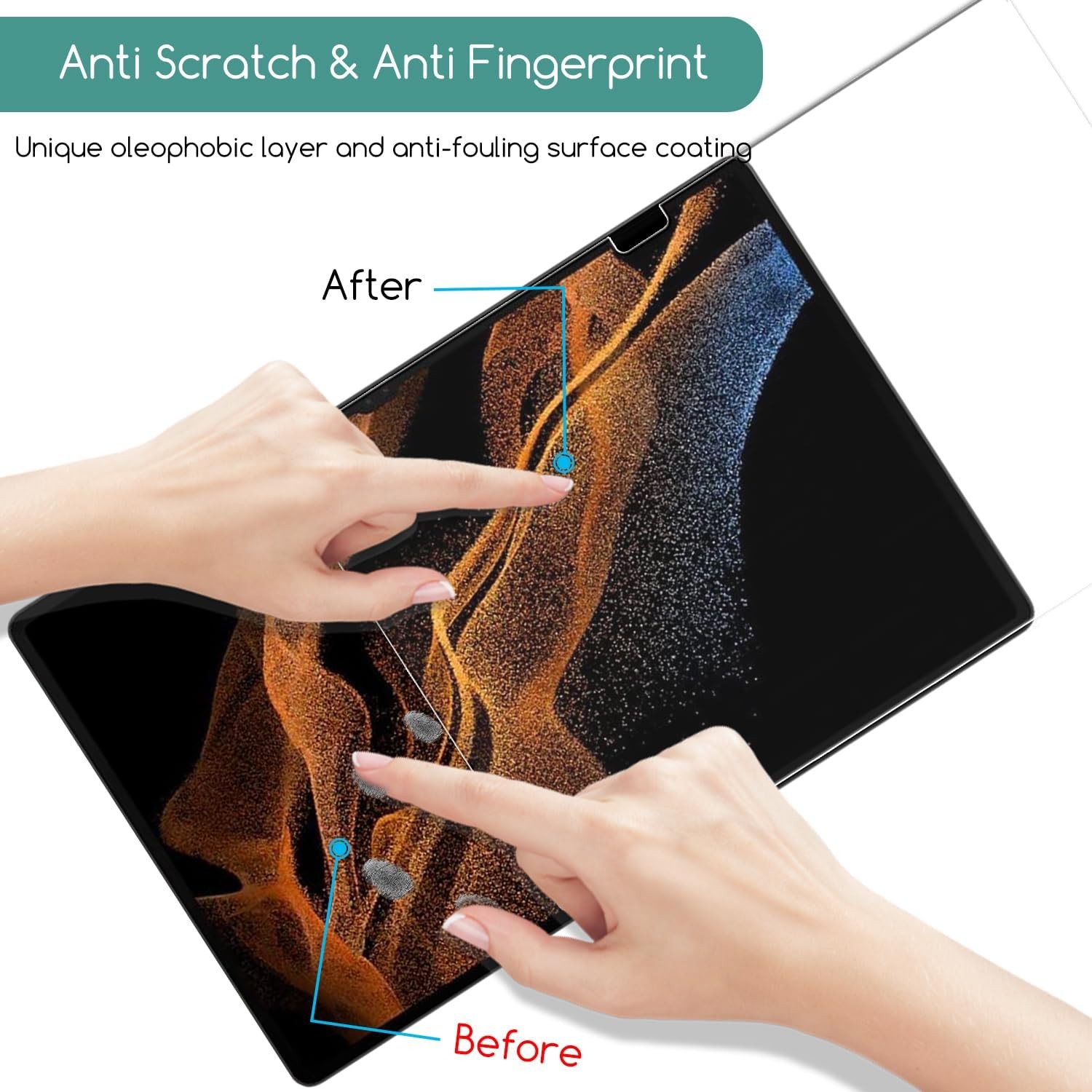 Tempered Glass Screen Protector for Samsung Galaxy Tab S11 Ultra/S10 Ultra/S9 Ul