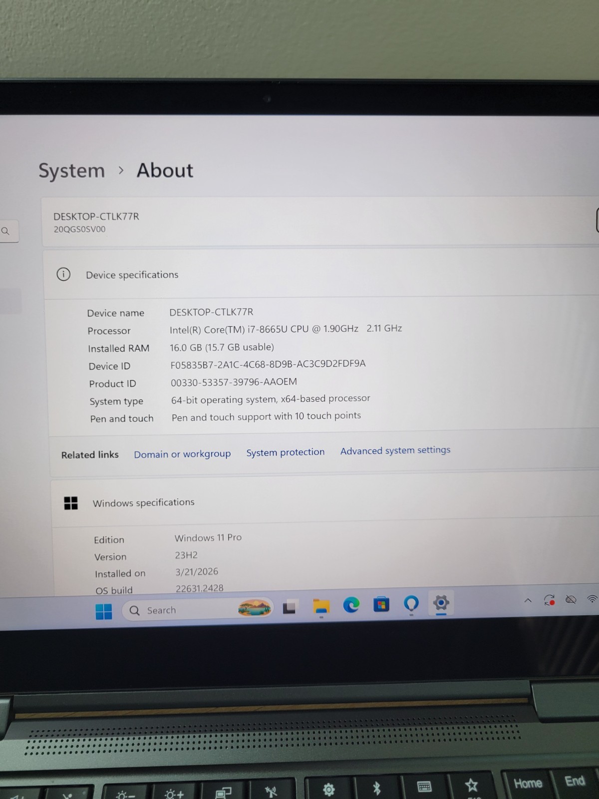 Lenovo ThinkPad X1 Yoga Gen 4 i7-8665U 16GB RAM 256GB Touch+Pen. Very Good
