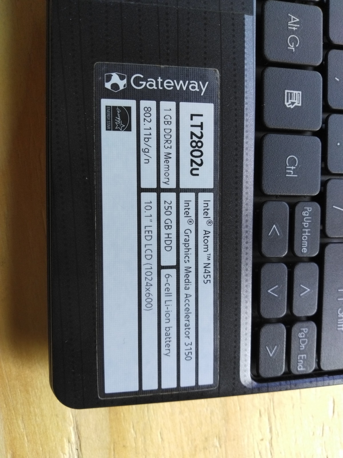 Gateway LT2802u 10.1″ Netbook-Intel Atom N455-120GB SSD-2GB RAM-Windows 7-Office