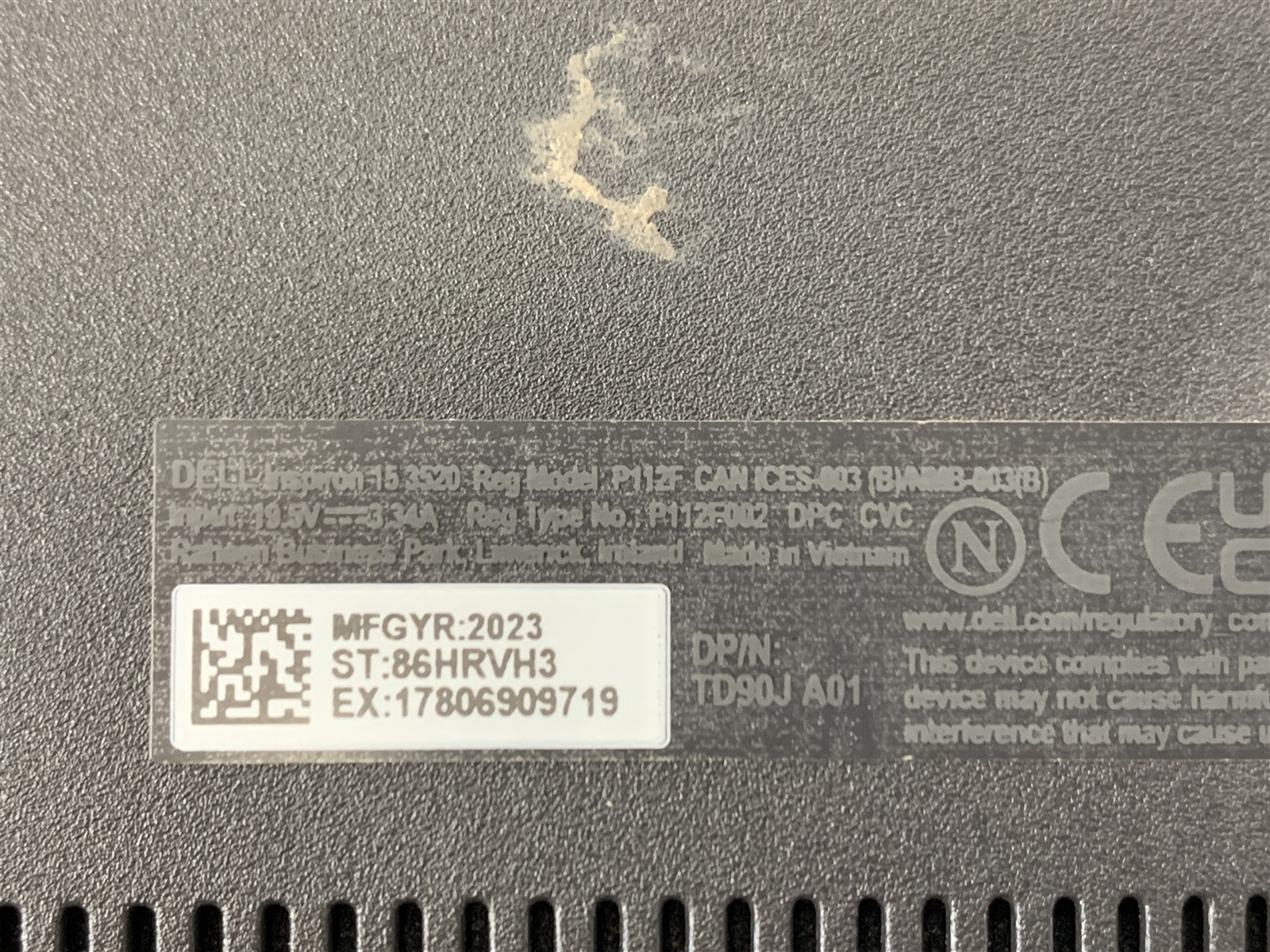 Dell Inspiron 15 3520 Intel i5-1155G7 4.50GHz 16GB RAM No HDD/SSD 15.6″ – PARTS