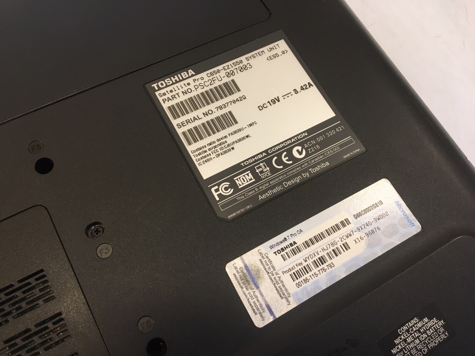 Toshiba Satellite Pro C650 Laptop i3-2310M/4GB RAM/NO OS/NO HDD – Boots to Bios