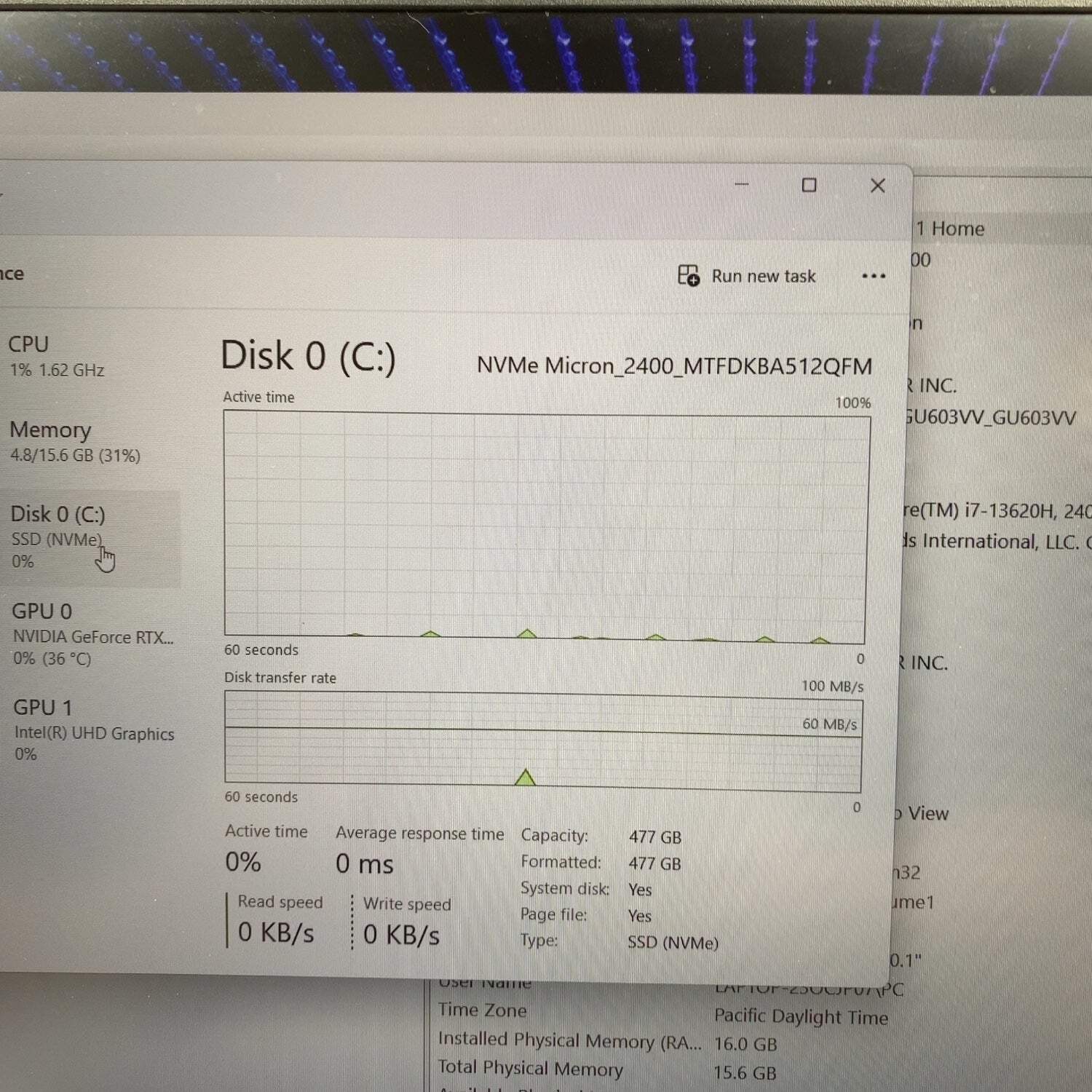 Asus ROG Zephyrus G16 GU603 16″ i7-13620H 2.4GHz 16GB RAM 512GB SSD RTX 4060