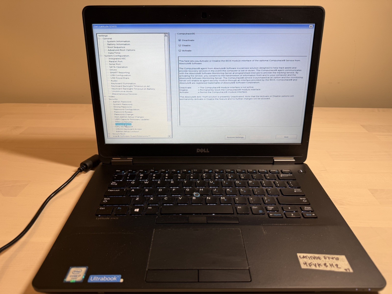 Dell Latitude E7470 Laptop Intel Core i7 6th Gen No HD/OS/AC Adapter