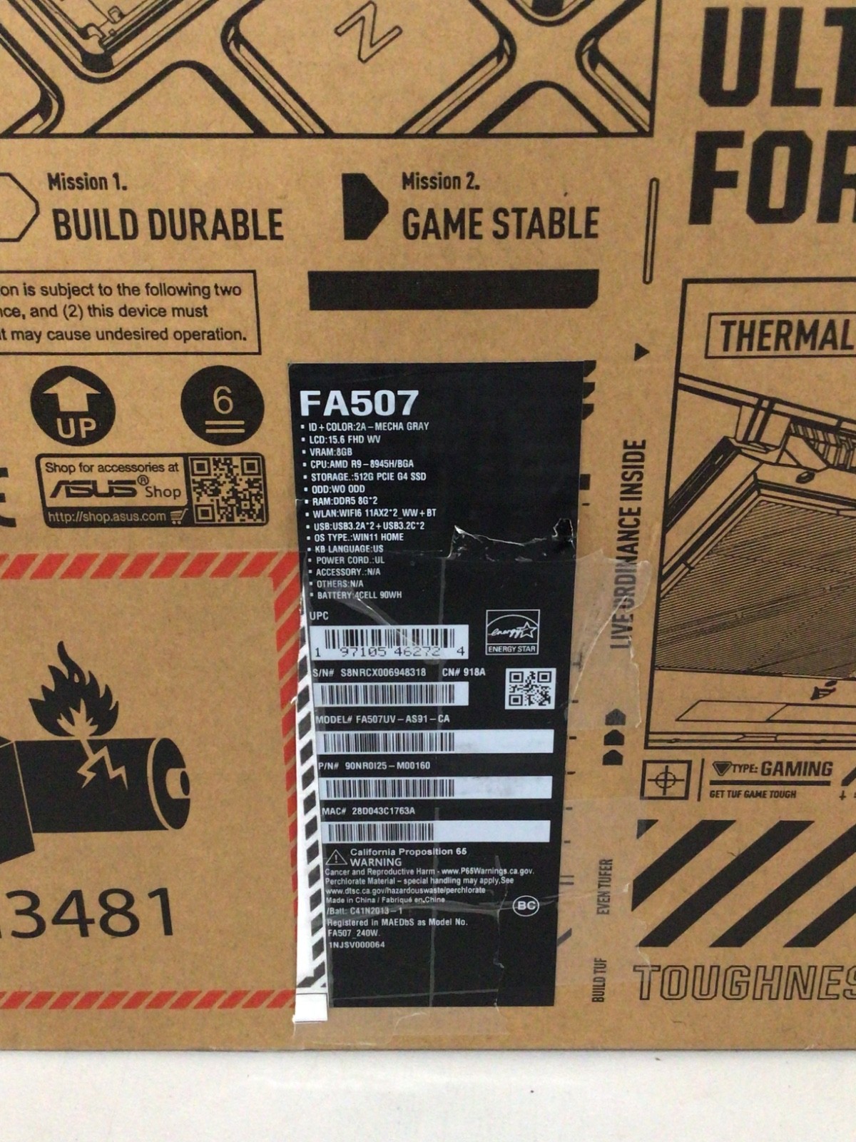 TUF Gaming Laptop A15