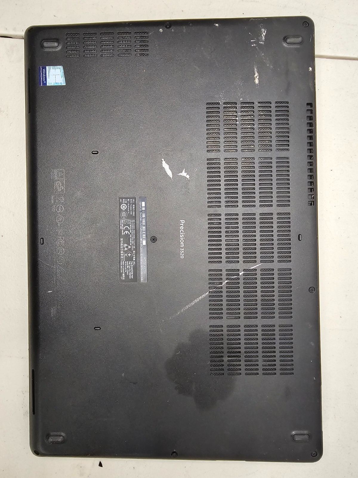 Dell Precision 3520 i7-7820HQ NVIDIA M620 16GB RAM 256GB SSD Win 10 NO AC #04