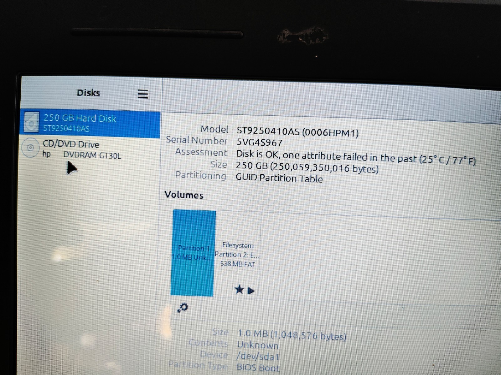 HP G71-447US Notebook Linux Mint 259gb Hdd, 3gb RAM