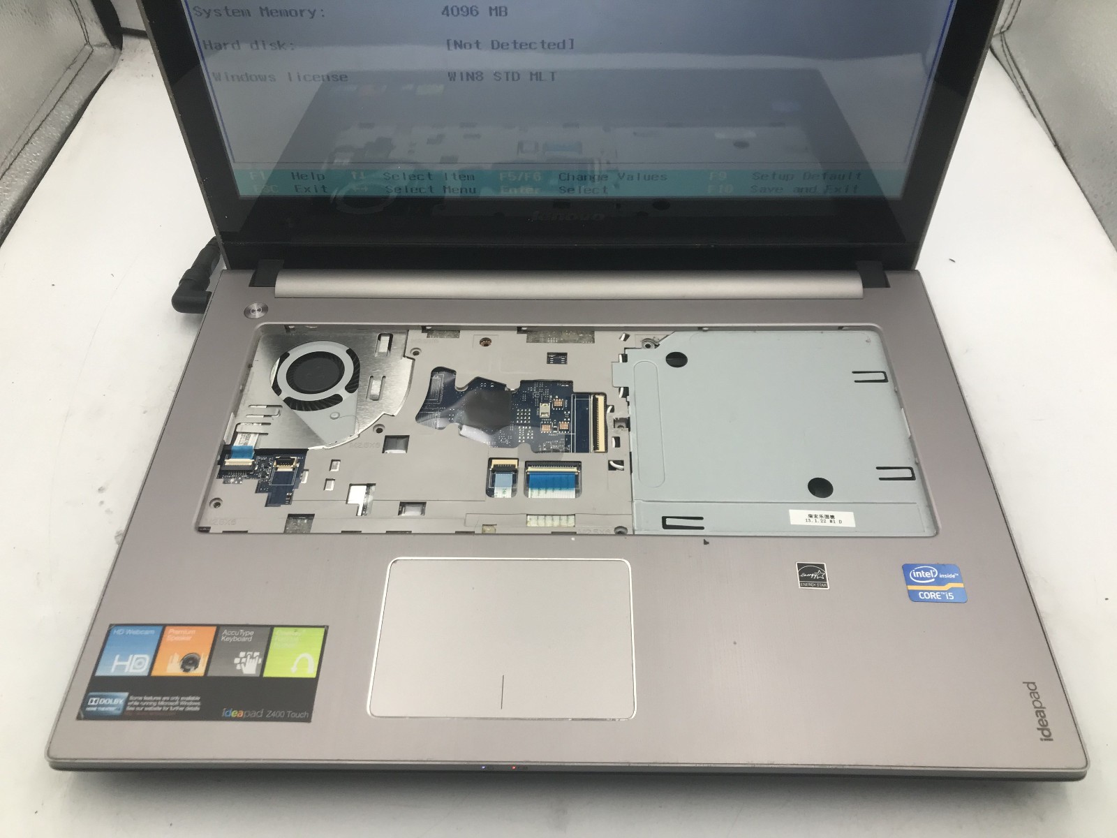 LENOVO IDEAPAD Z400 TOUCH – BOOTS TO BIOS – INTEL I5 3230M – 4GB RAM – READ – BB