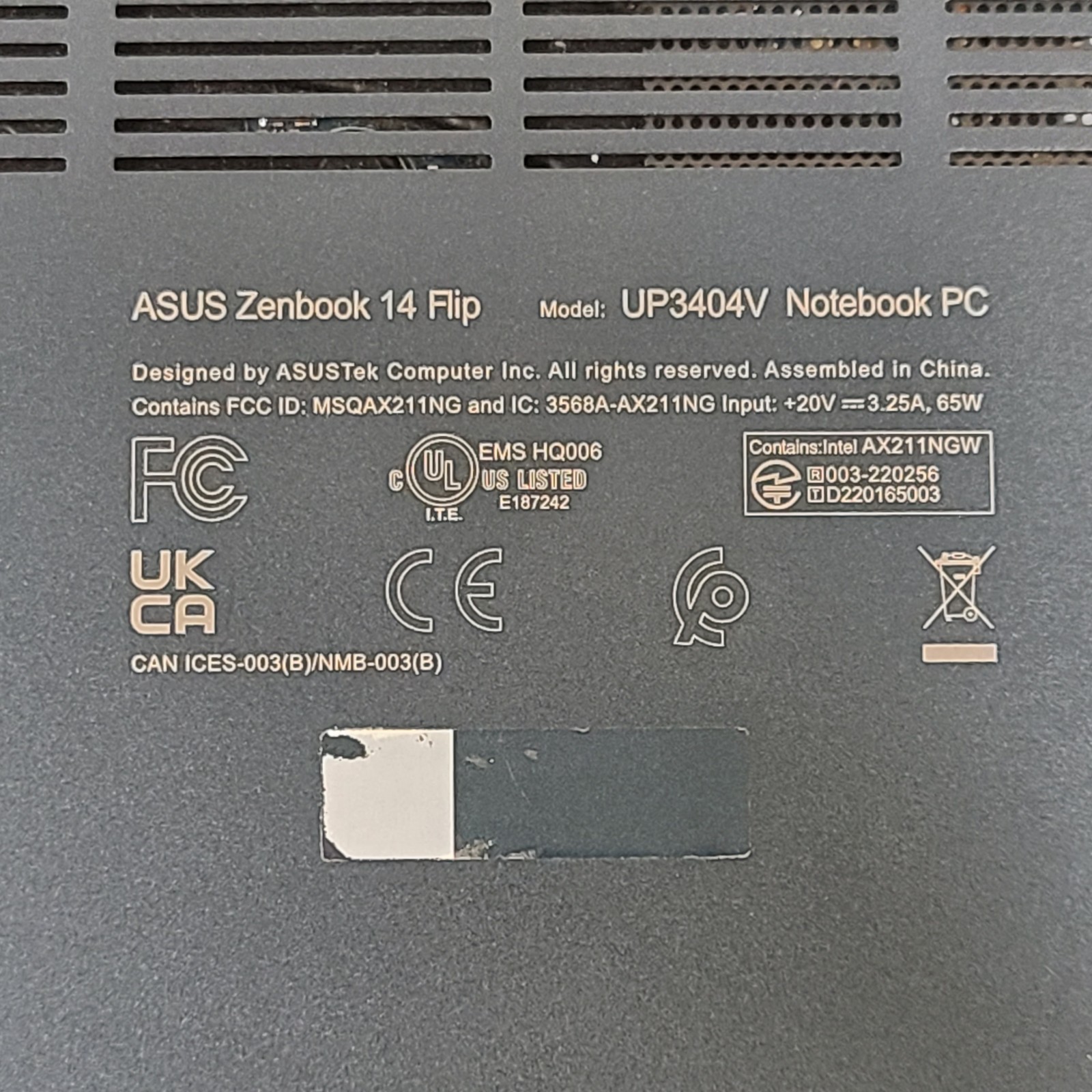 Asus Zenbook Flip UP3404 14″ i7-1360P CPU @ 2.20 GHz – 1TB SSD 16GB RAM