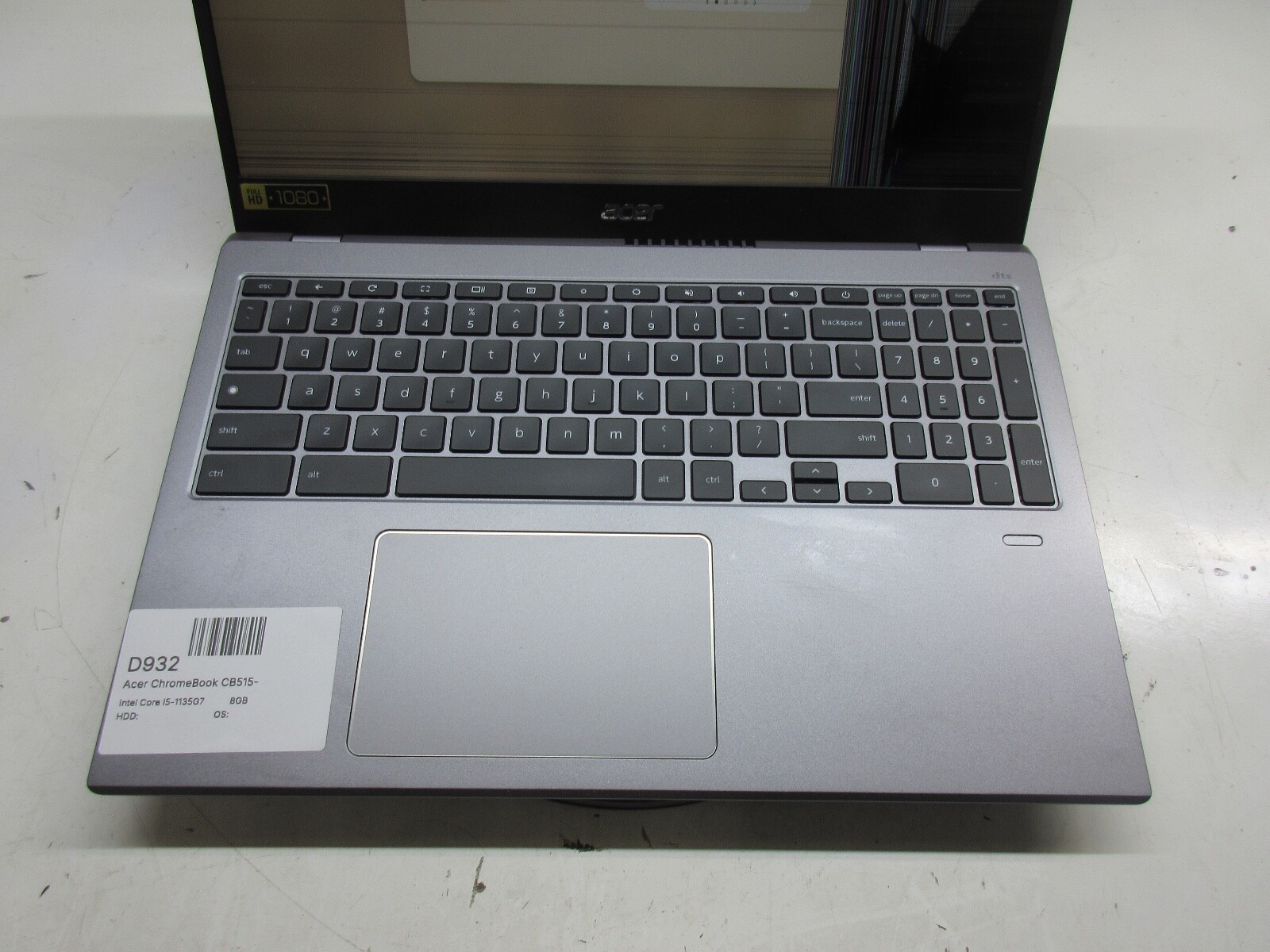 Acer 515 15.6″ Chromebook Intel Core i5-1135G7 2.4GHz 8GB NO HDD