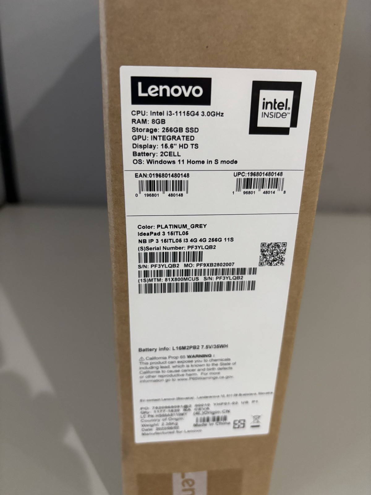 Lenovo IdeaPad 15 Touch Laptop Lifetime Office 2204, Intel i3, 8GB RAM 256GB SSD