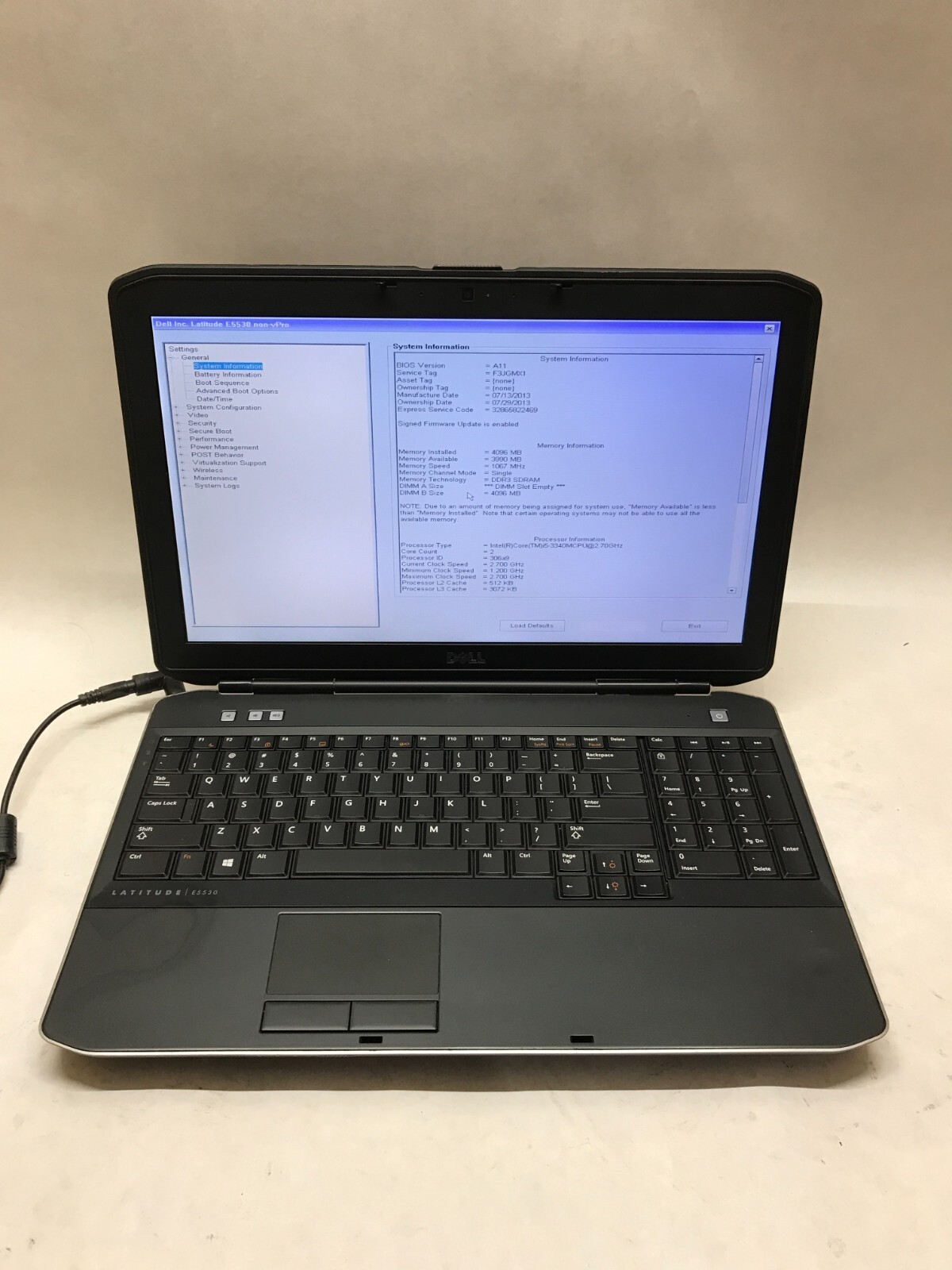 Dell Latitude E5530 15″ Laptop Intel Core i5-3340M 4GB RAM NO HDD/OS Boots! – DW