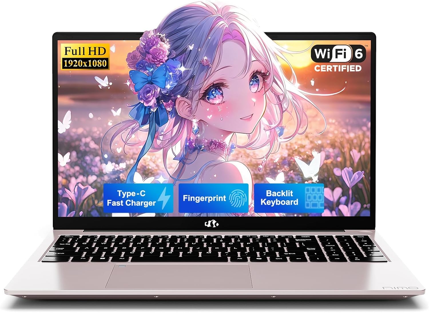 NIMO 15.6″ FHD Laptop, 4 Cores Intel Twin Lake up to 3.6GHz 8GB RAM 256GB SSD
