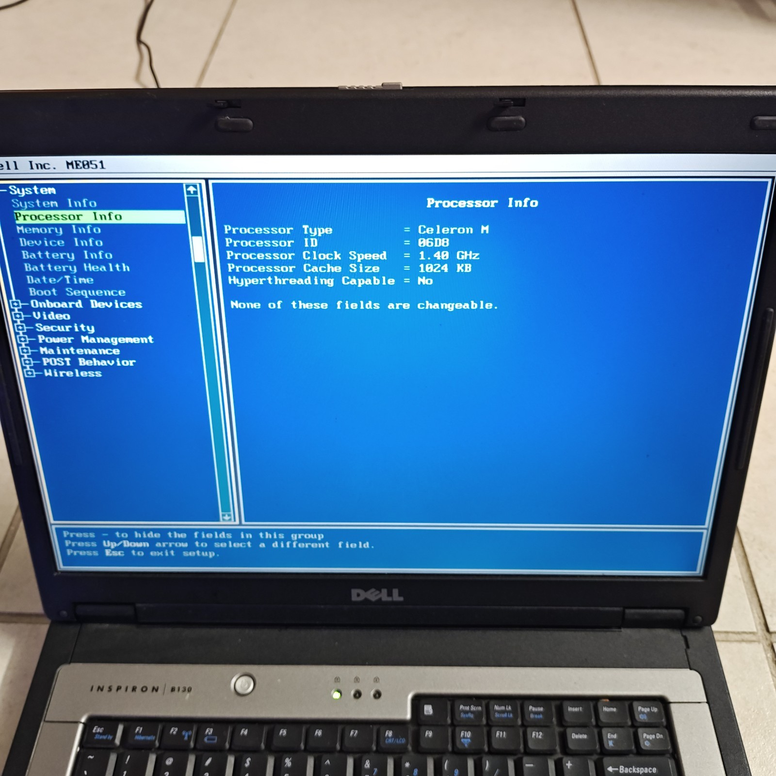 Dell Inspiron B130 14″ Laptop – NO HDD/512MB RAM – READ DESC #3887