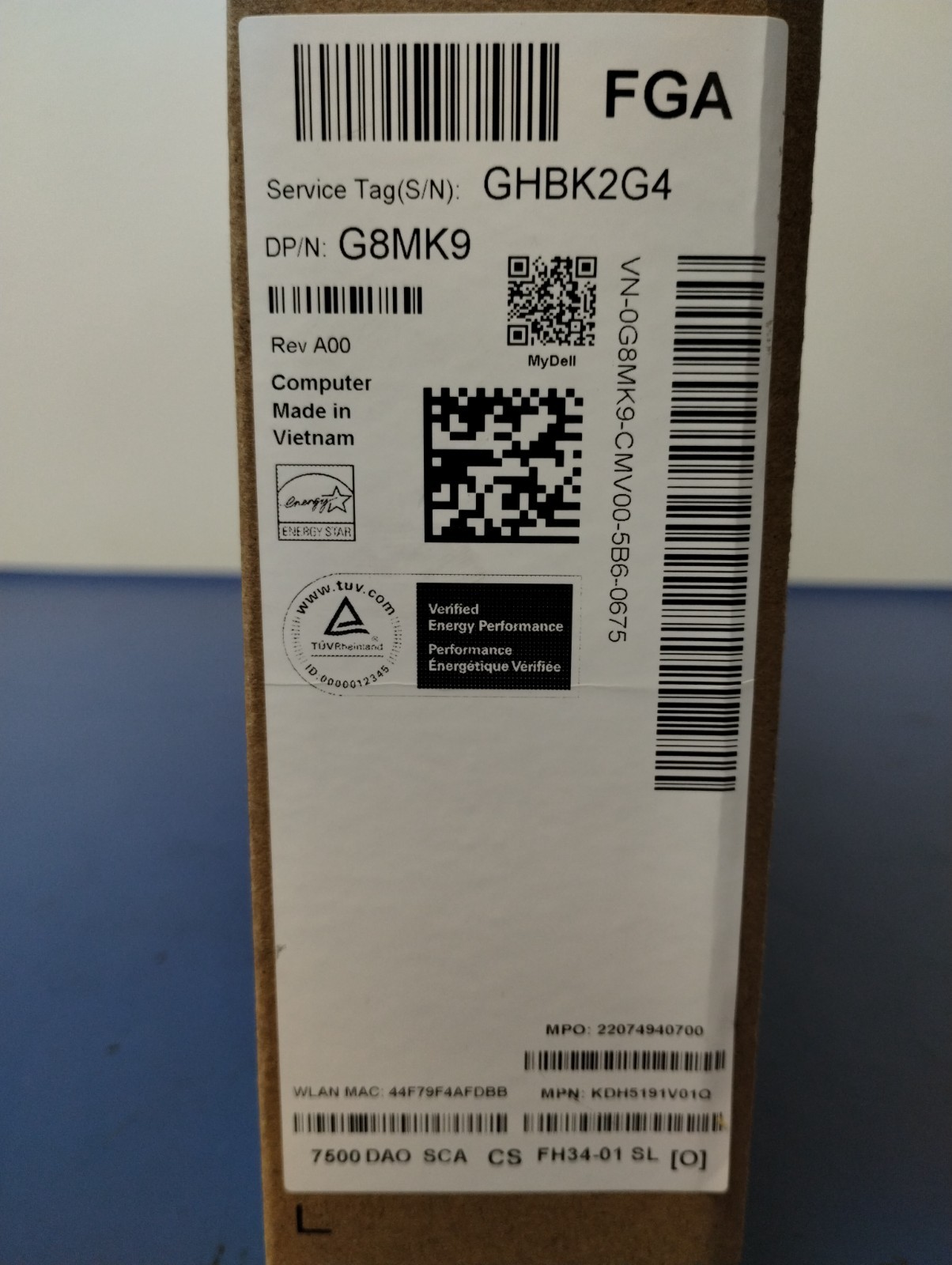 DELL 15 DC15255 G8MK9, AMD Ryzen 7 7730U, 2.00 GHz, 16 GB RAM, 512 GB NVMe SSD