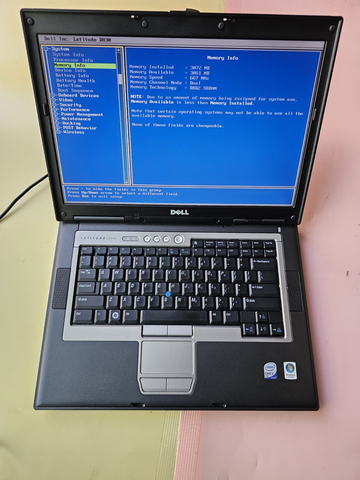 Dell Latitude D830 Core 2 DUO 3GB RAM 0GB SSD SERIAL COM PORT, PHONE PORT