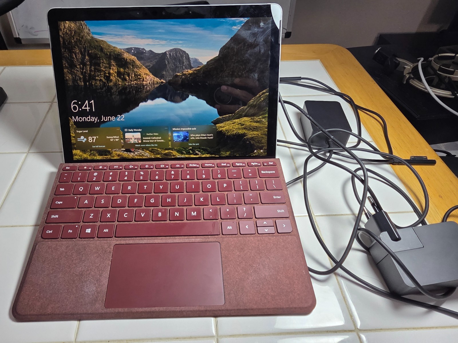 Microsoft Surface Go Bundle – 4GB RAM 64GB – Burgundy Keyboard & Charger