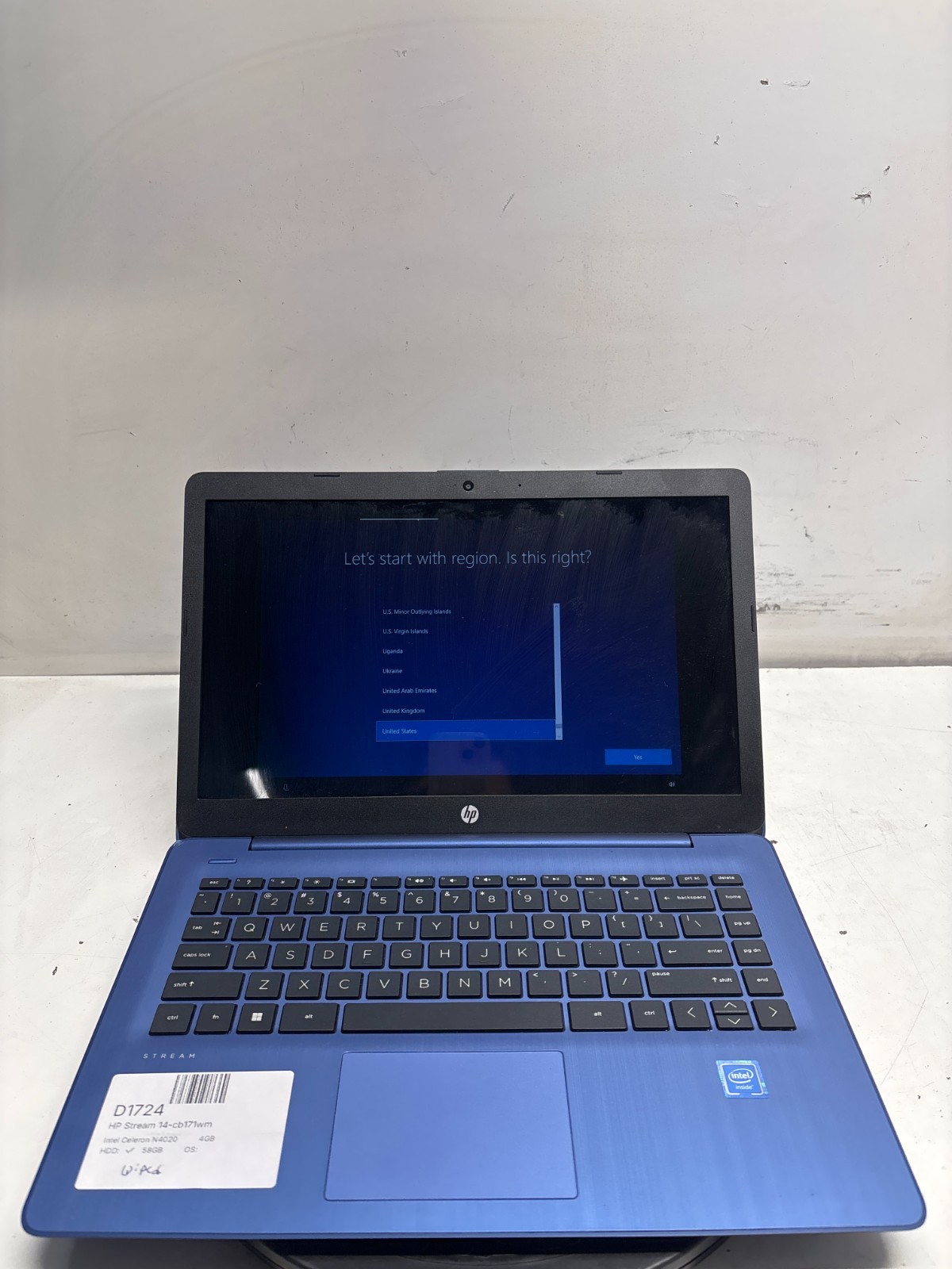 HP Stream 14-cb171wm Intel Celeron N4020 1.10GHz 4GB 64GB