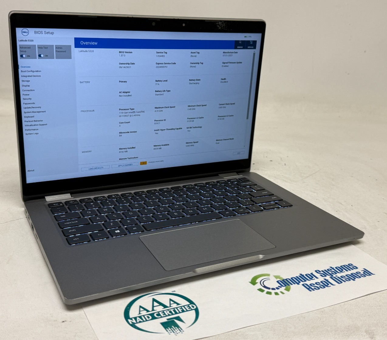 Dell Latitude 5320 13.3″ (i5-1135G7 3.80GHz – 8GB RAM – NO OS/HDD)