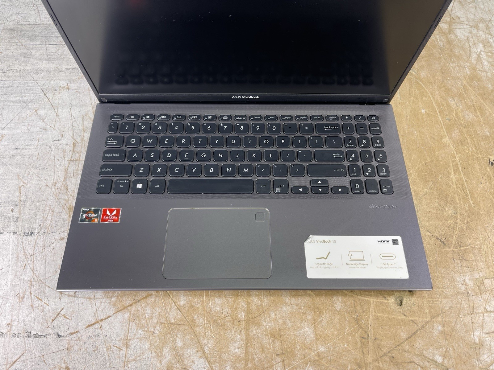 ASUS VIVOBOOK F512D RYZEN 5 3500U @ 2.10GHz, 12GB RAM, NO HDD/OS