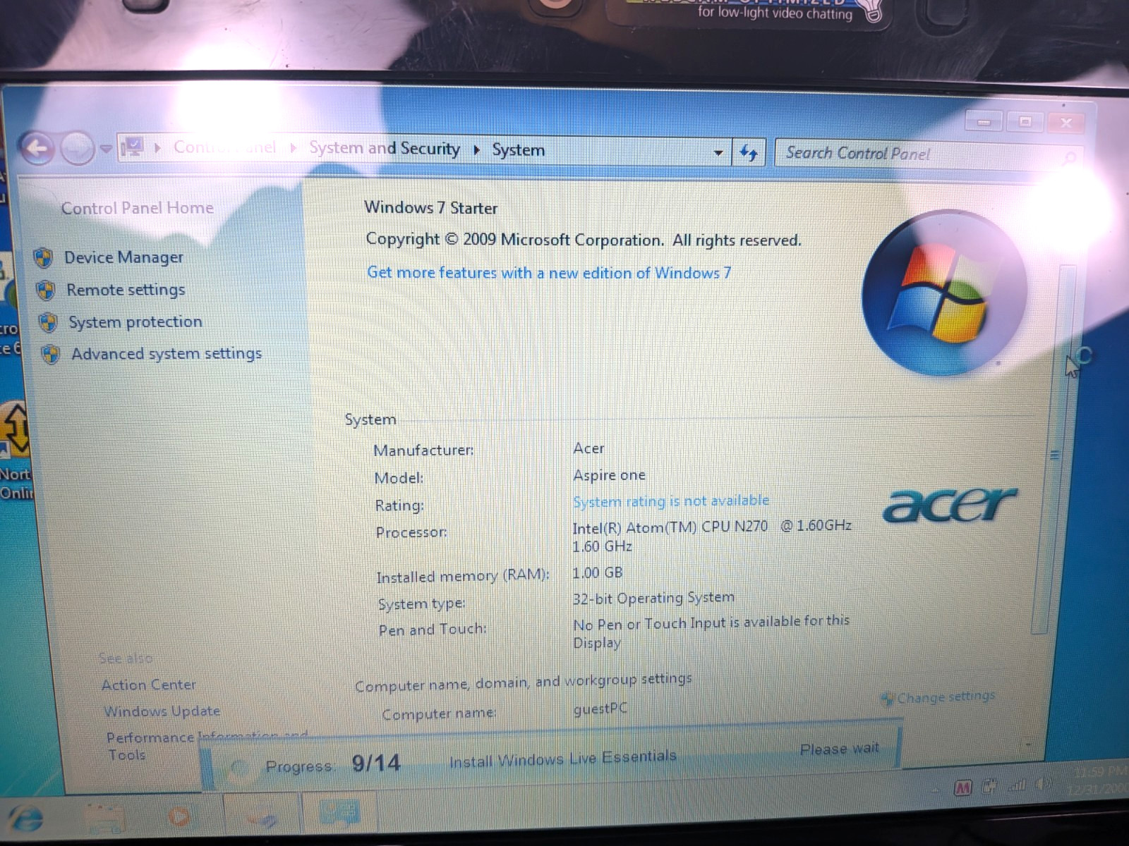 Acer Aspire One D250 Model No. KAV60 Blue Tested w/ Power Clean & Working In Box