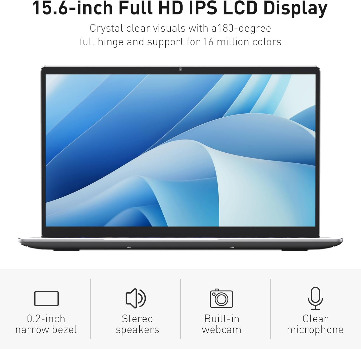 Business Laptop Computer for Work, Notebook PC for College Students, 15.6″ FHD D