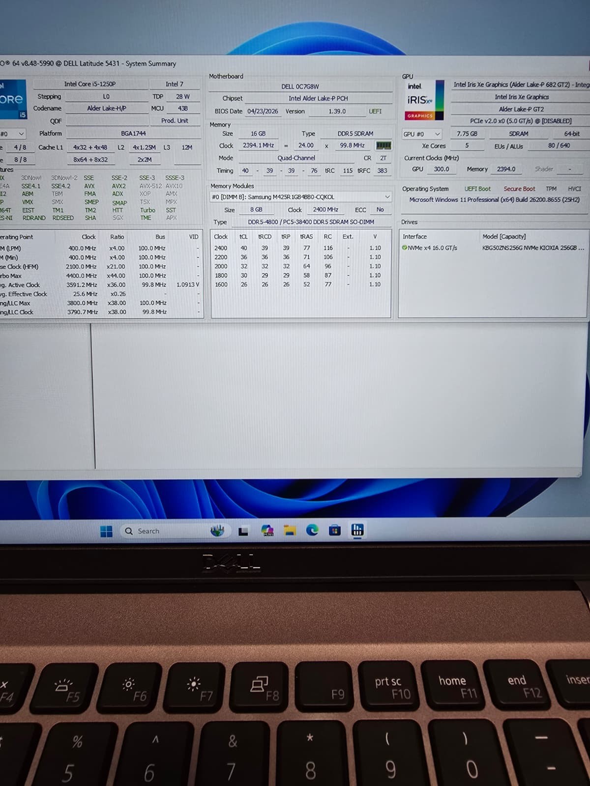 Dell Latitude 5431 TouchScreen | i5 1250P 16GB DDR5 RAM 256GB NVMe SSD | FHD FPS