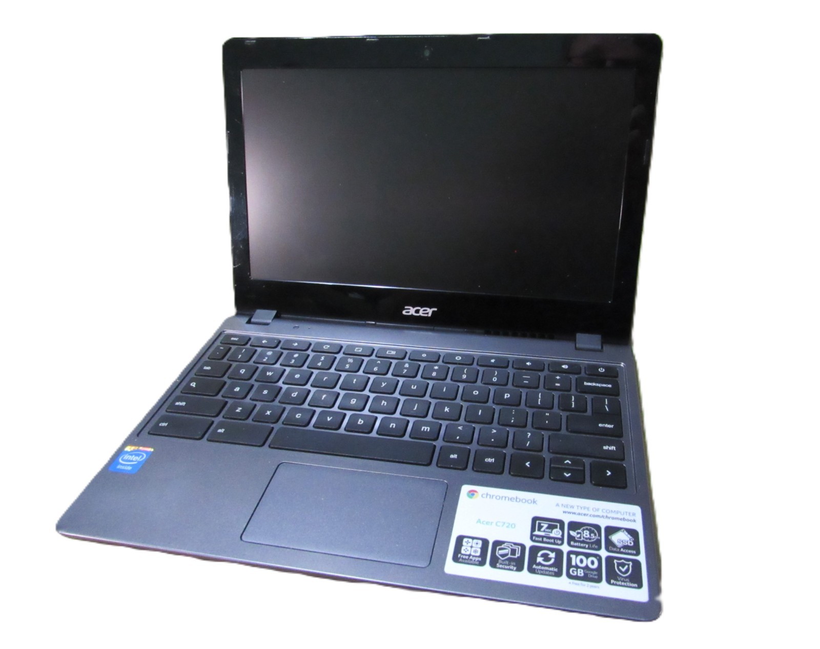 VG+-ACER CHROMEBOOK C720-2800 (16GB SSD, Intel Celeron, 1.40 GHz, 4GB)
