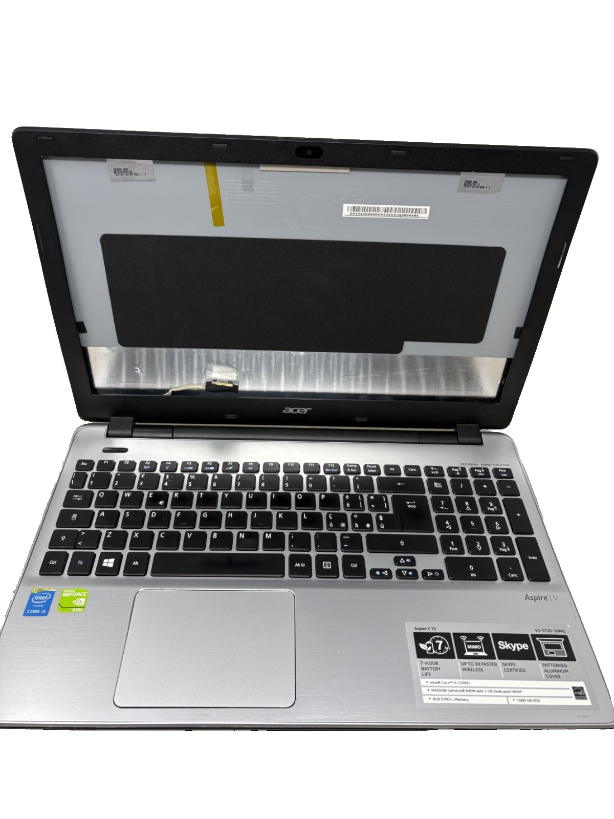 ASPIRE V 15 V3-572G-59SQM NOTEBOOK FOR SPARE PARTS
