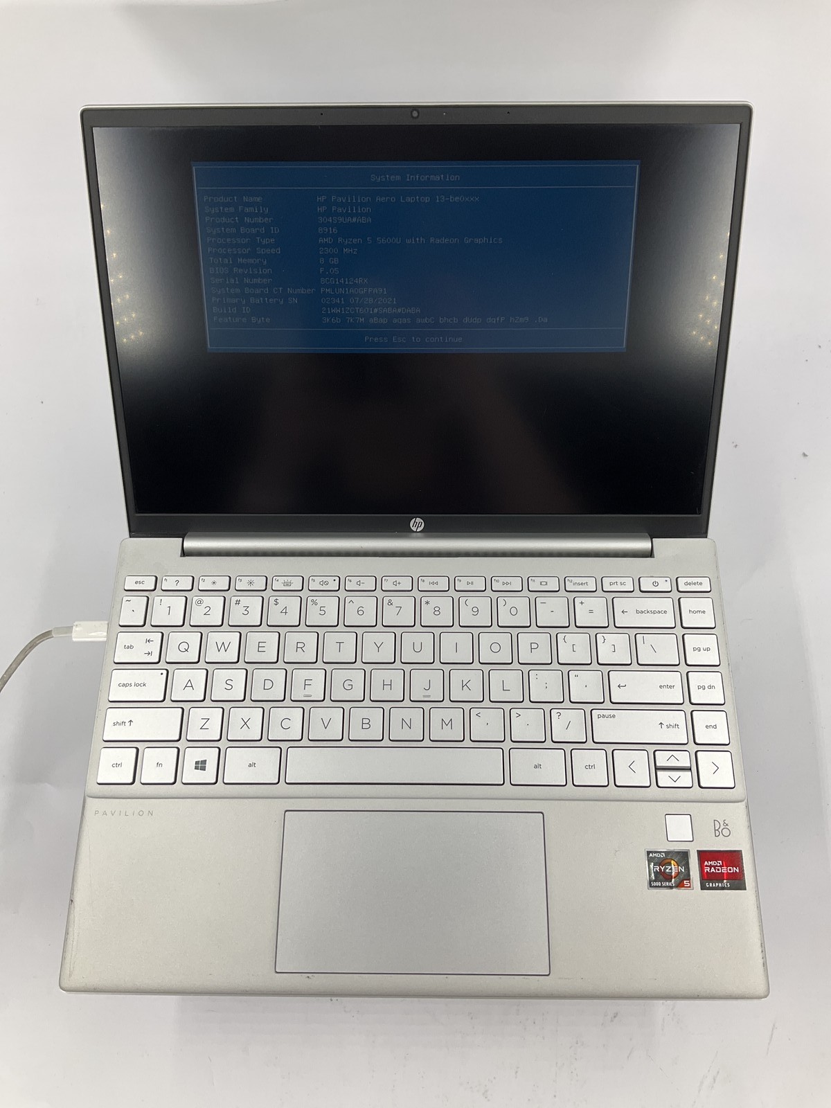 HP Pavilion Aero Laptop 13-be0010nr 13.3″ AMD Ryzen 5 5600U 512GB 8GB B W11 Pro