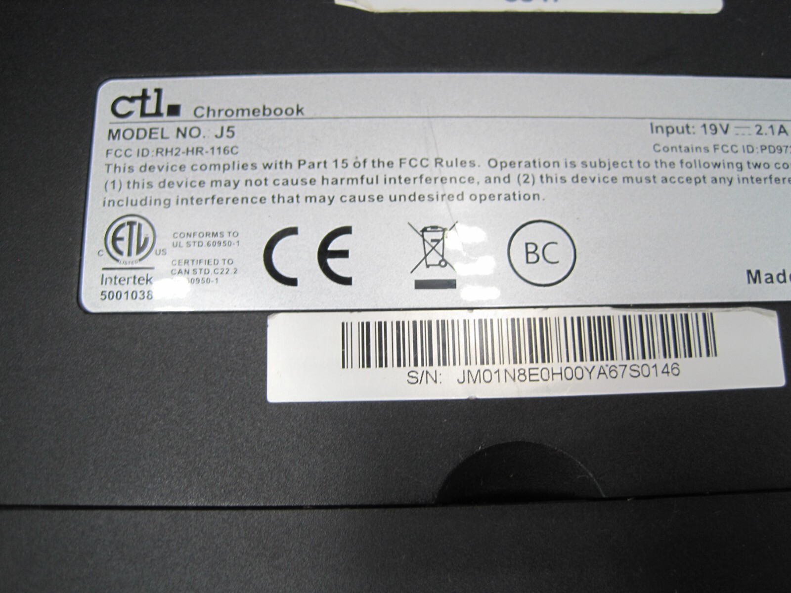 CTL J5 Chromebook/Tablet 11.6″ Touchscreen 4GB RAM 16GB HDD W/CRACKED SCREEN