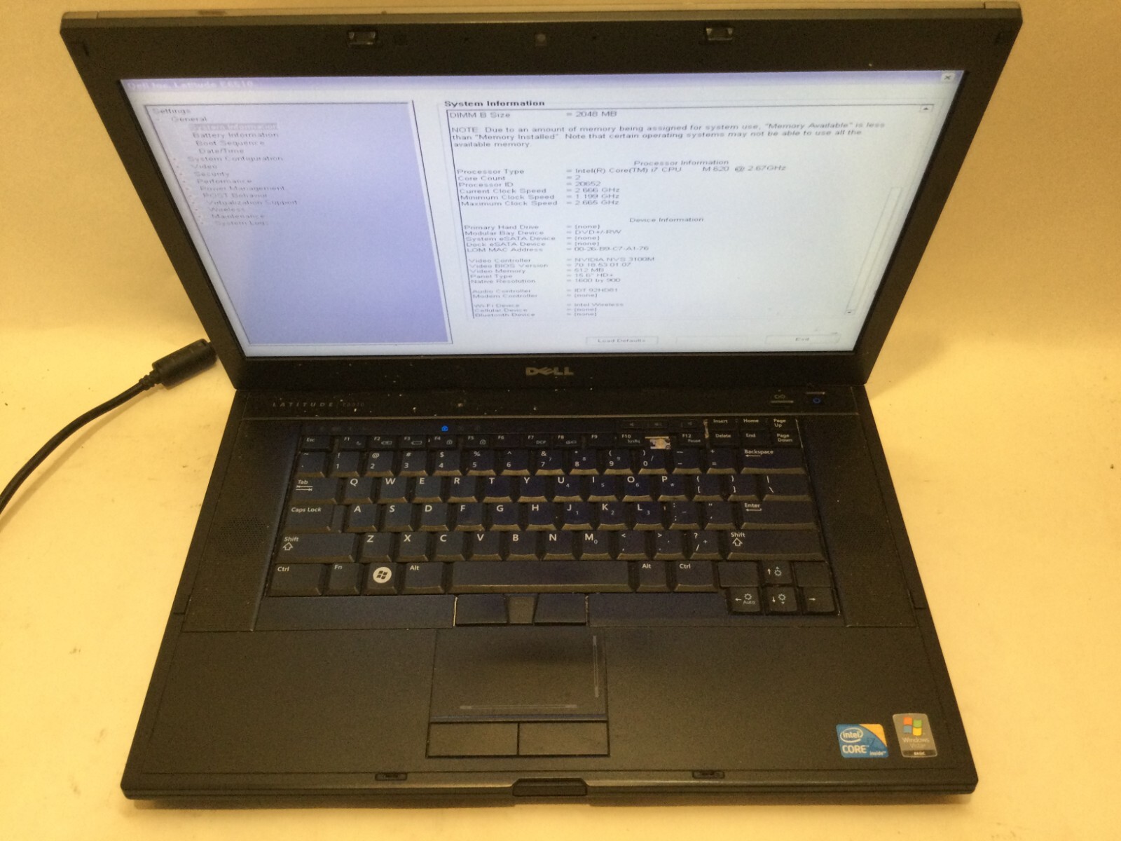 Dell Latitude 5590 15.6″ / Intel Core i5-8250U @ 2.67GHz / (MISSING PARTS!) MR