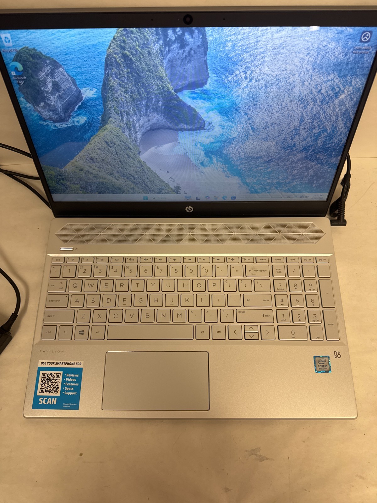 HP Pavilion 15 Intel i5-8250U 1.60GHz 8GB RAM 512GB SSD Win 11 Home – No Battery