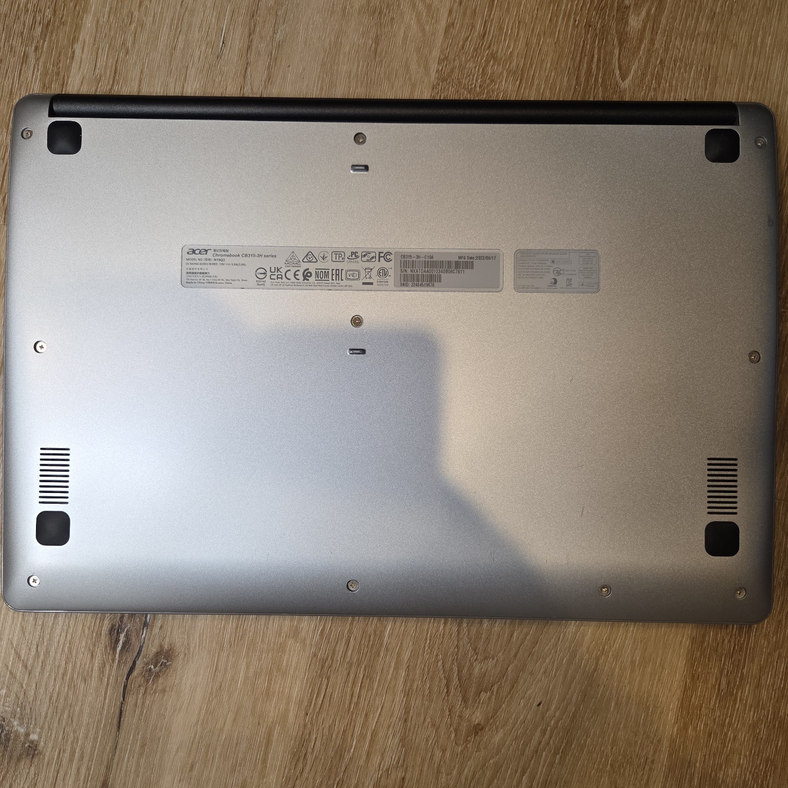 Acer Chromebook 315 CB315-3H N19Q3 Gray 15.6″ Laptop Chrome OS Case Included