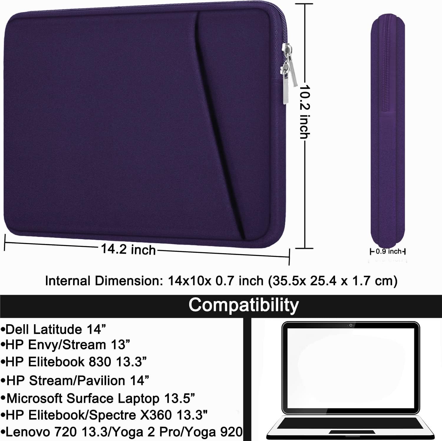Laptop Sleeve 14 inch, Durable Shockproof Protective Case Cover for 14″ MacBook