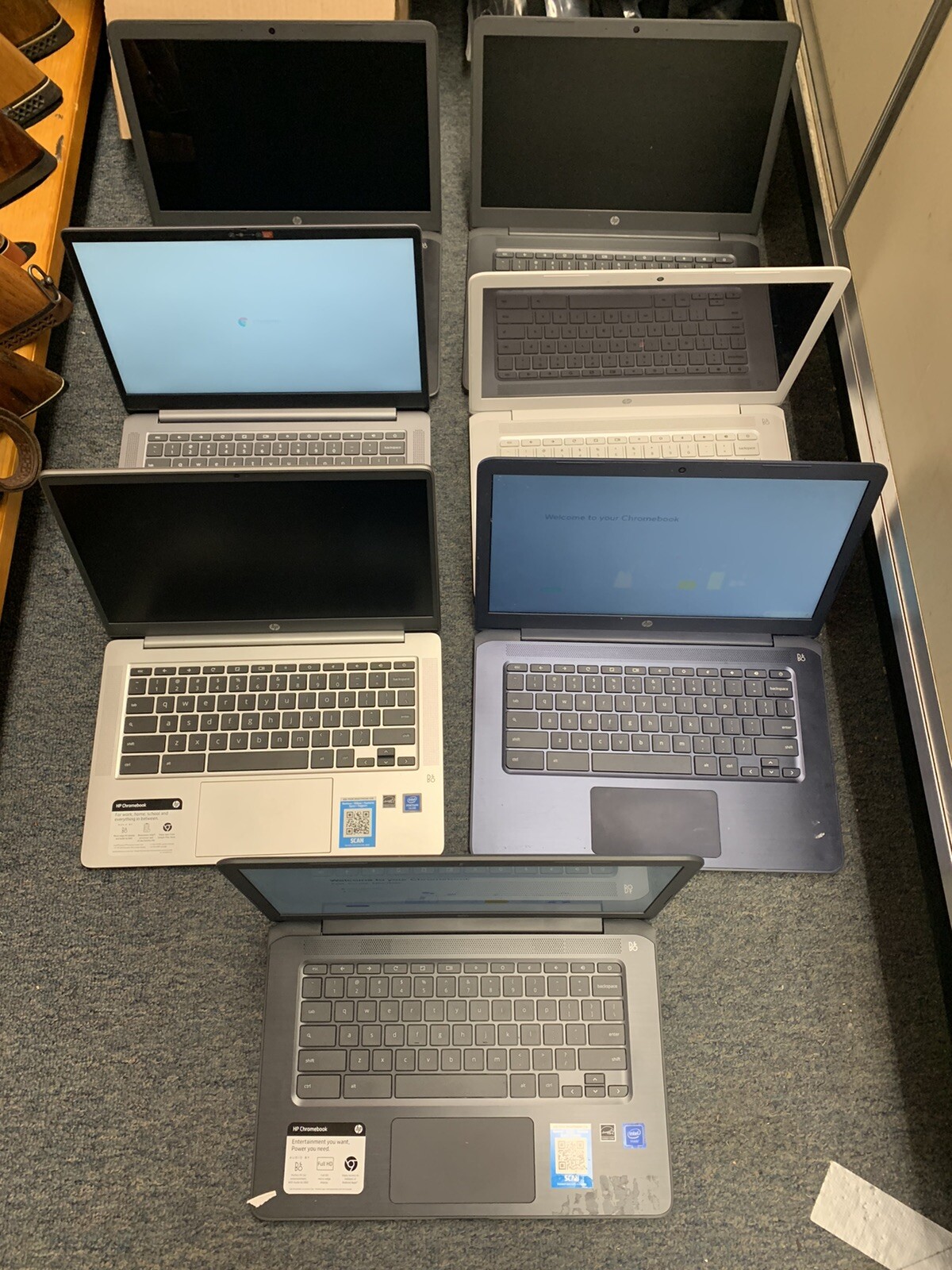 Lot Of Chrome Book Laptops 15 Total Laptops *Read Description Please AS IS*
