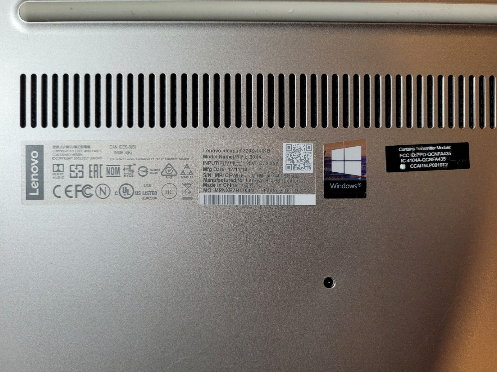 Lenovo Idea pad 320 S- 14 80 X 4 15.6″ 4GB RAM 256GB
