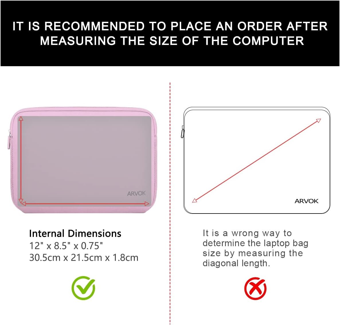 11 11.6 12 Inch Laptop Sleeve Case for MacBook Air 12, Water-Resistant Neoprene