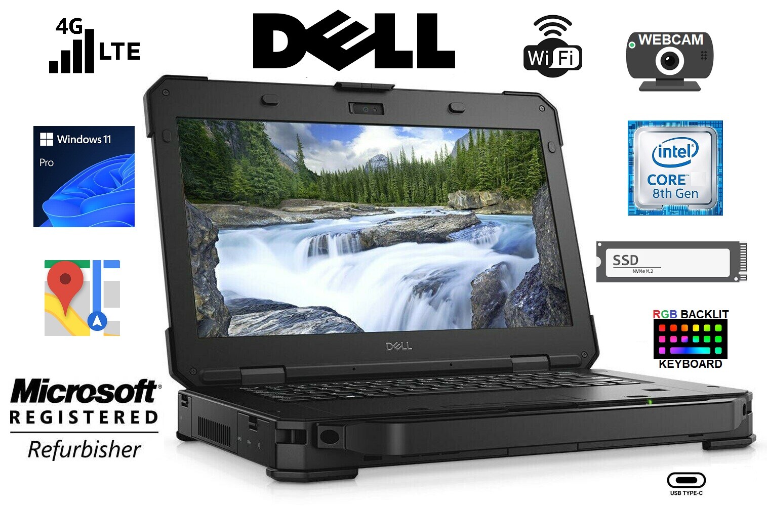 DELL ULTRA RUGGED 5420 i7-8th up to 32GB RAM 2TB SSD Toughbook TOUCHSCREEN W11