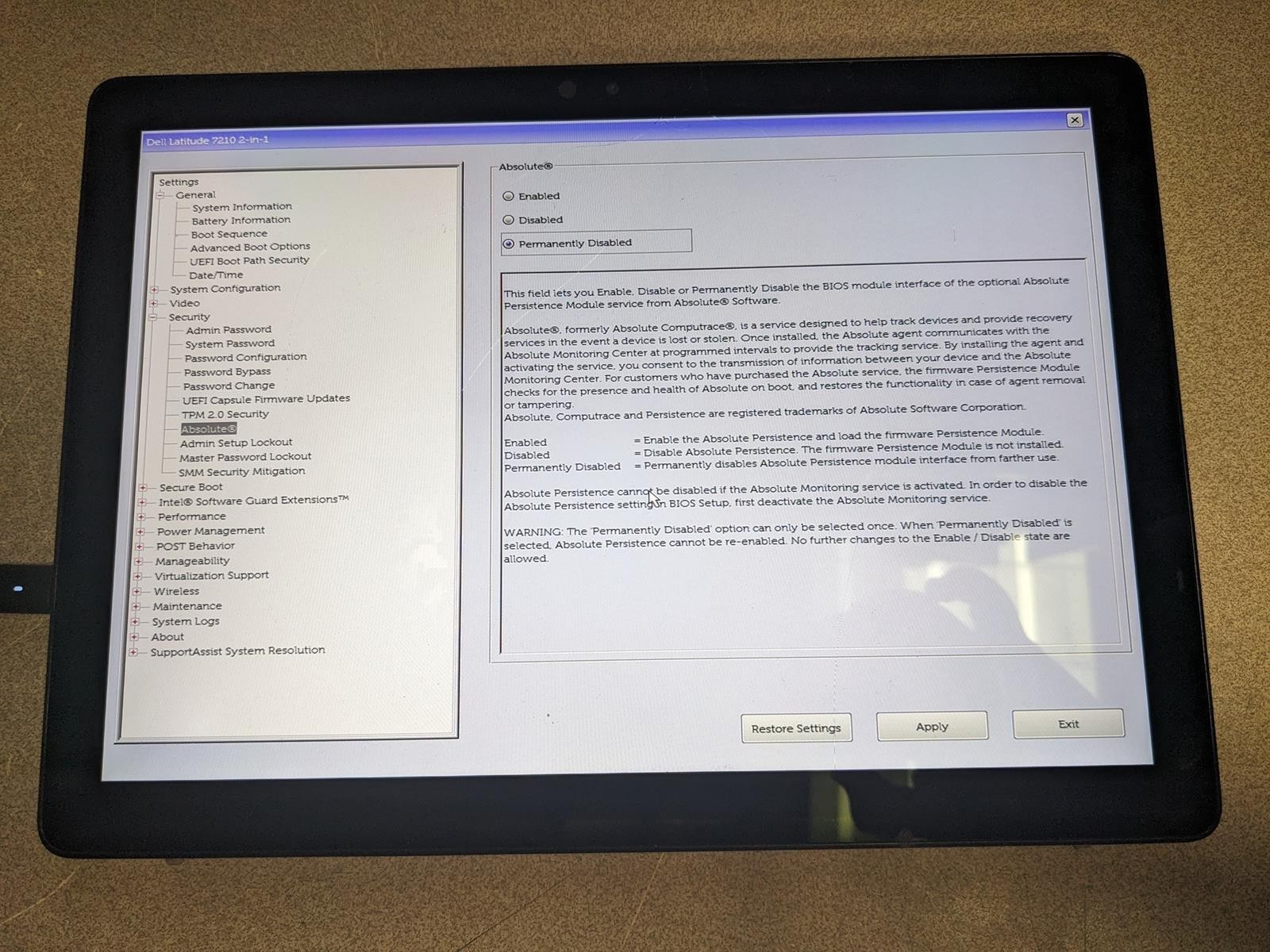 DELL LATITUDE 7210 2-IN-1 i5-10310U @ 1.70GHz, 8GB RAM, NO HDD/OS – (FOR PARTS)