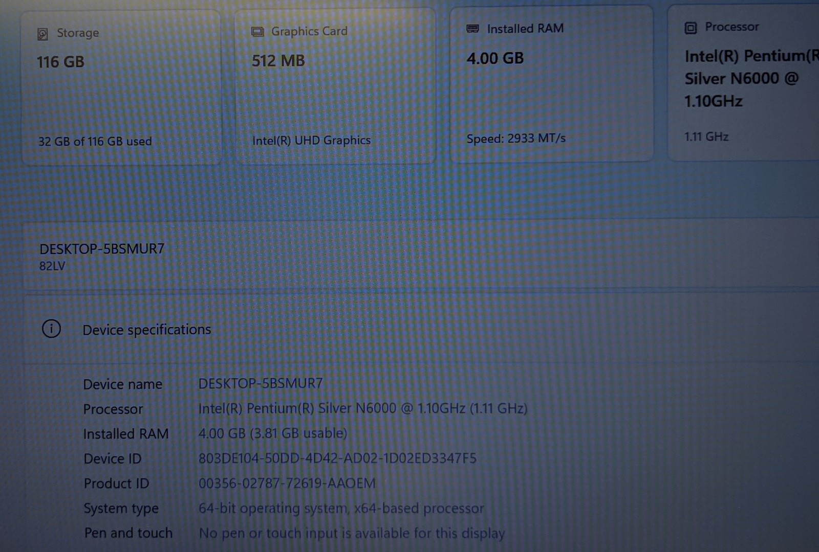 IDEAPAD 1 14IJL7 PS-N6000@1.1GHZ,4GB,128GB