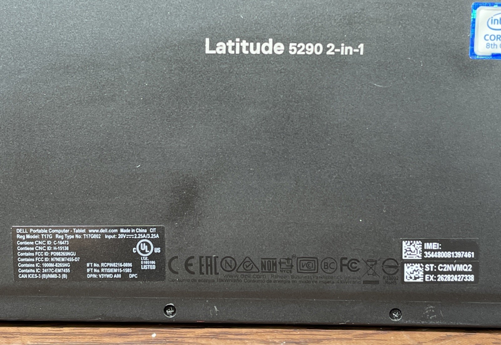 Dell Latitude 5290 Core i5-8350U 3.60 GHz 8GB RAM 256GB SSS NO OS