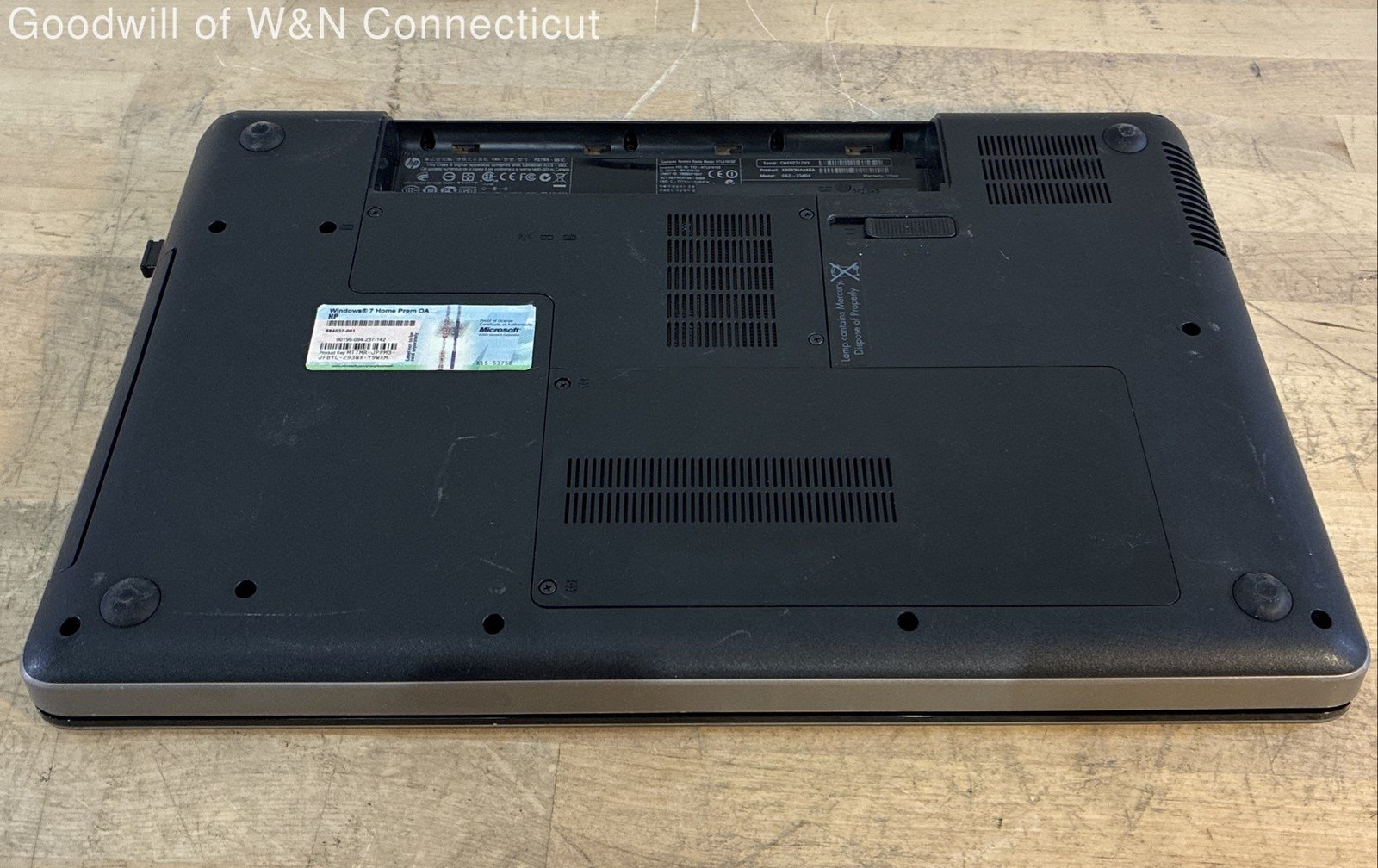 HP G62-234DX Laptop Intel Core i3 Windows 7 Grey Untested No Battery No AC