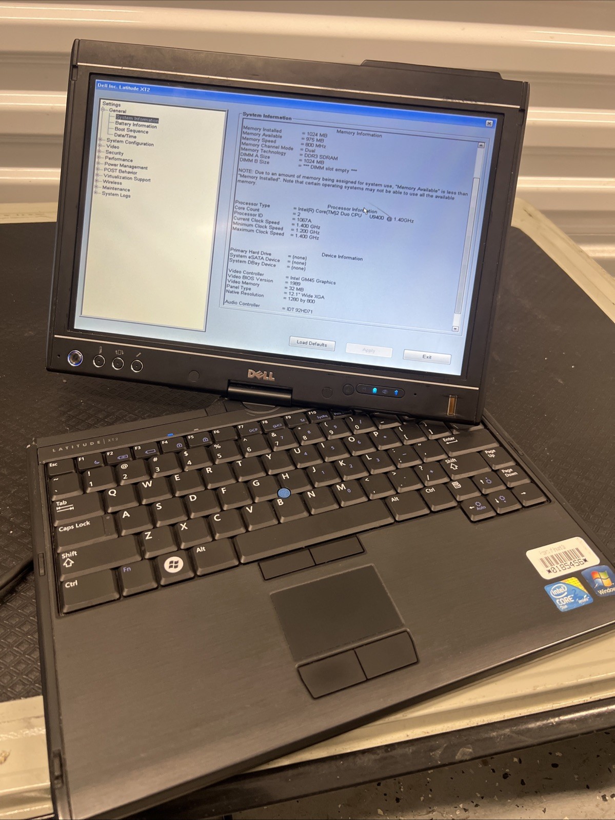 Dell Latitude XT2 12.1″ Core 2 Duo U9400 1.4Ghz 1 GB RAM NO DRIVE 2-in-1 AS IS!!
