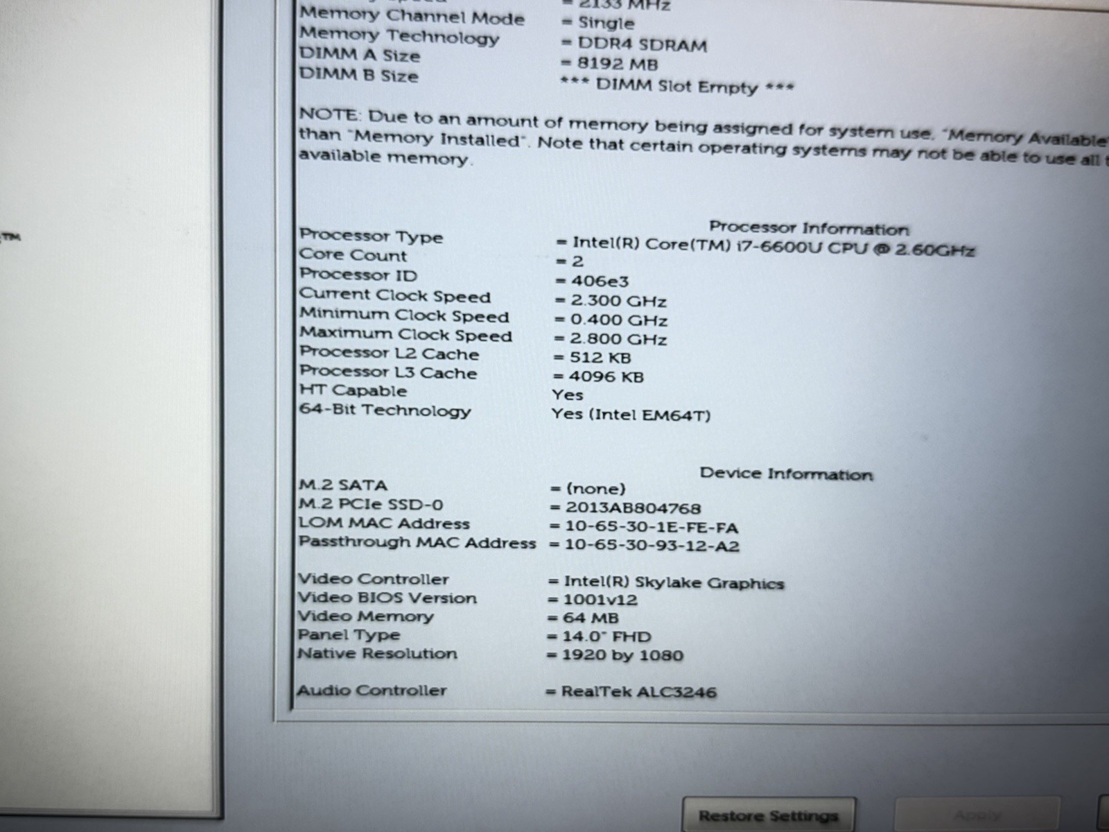 Dell Latitude 5480 i7-6600U 8GB Ram 512GB SSD Ubuntu 24.04 + LibreOffice