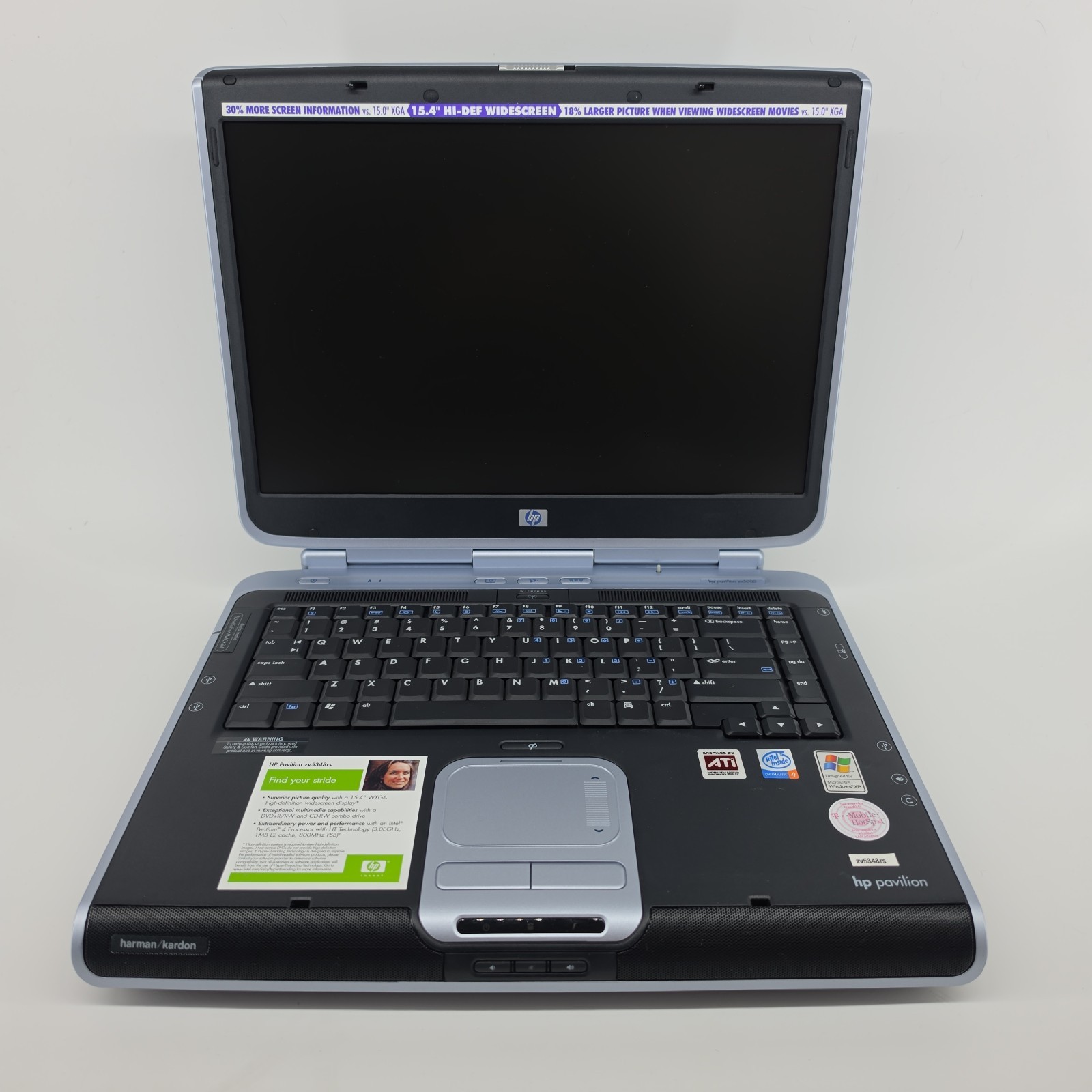 HP Pavillion ZV5000 Intel 4 Pentium Used No Power Cord REPAIR OR PARTS ONLY