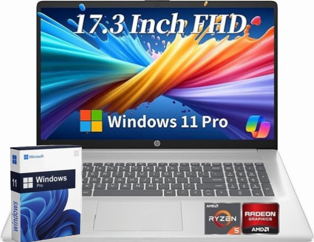 HP Touchscreen Laptop computer 17.3″ Ryzen 5-7430U UP TO 64GB RAM 4TB Win11Pro