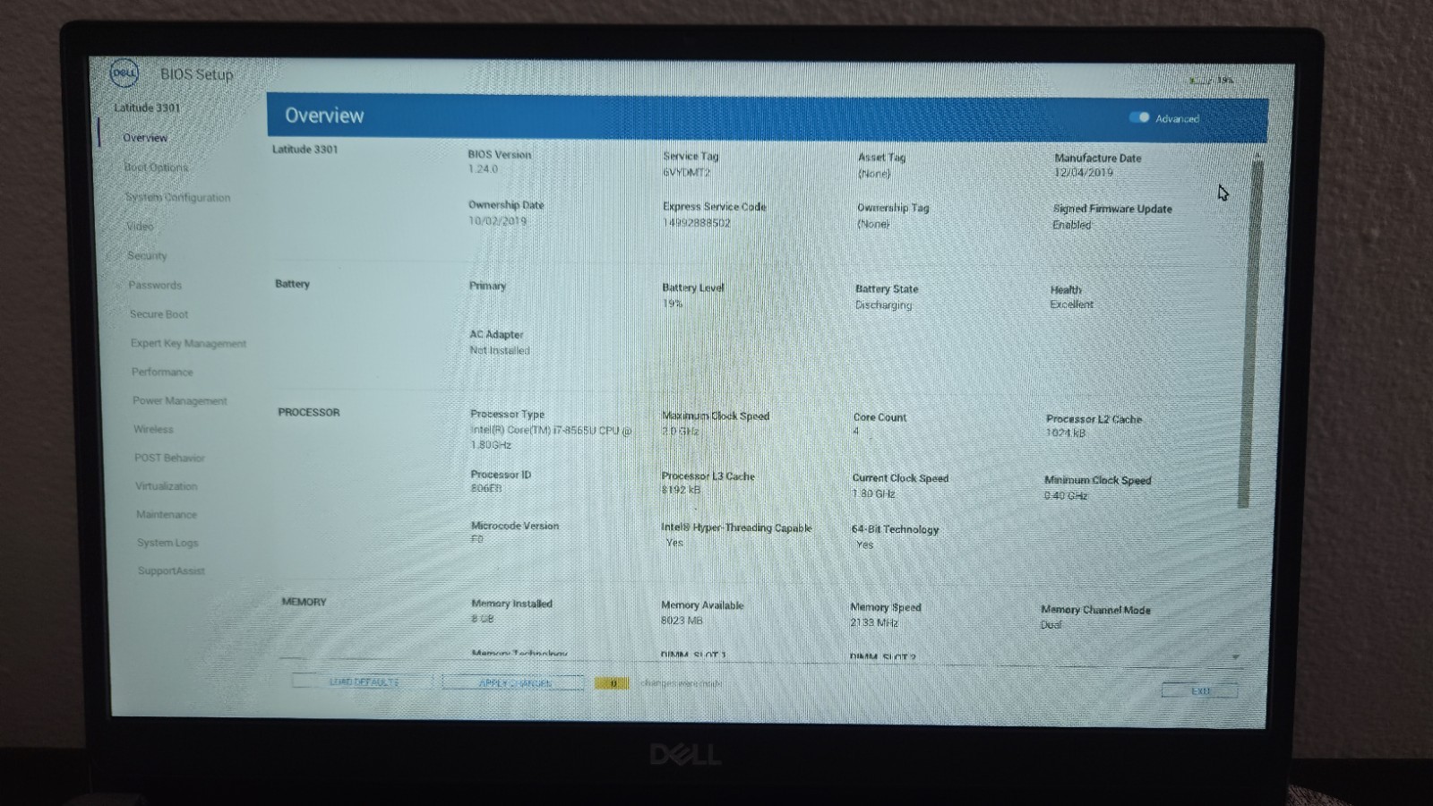 Dell Latitude 3301 P114g I7 8565U
